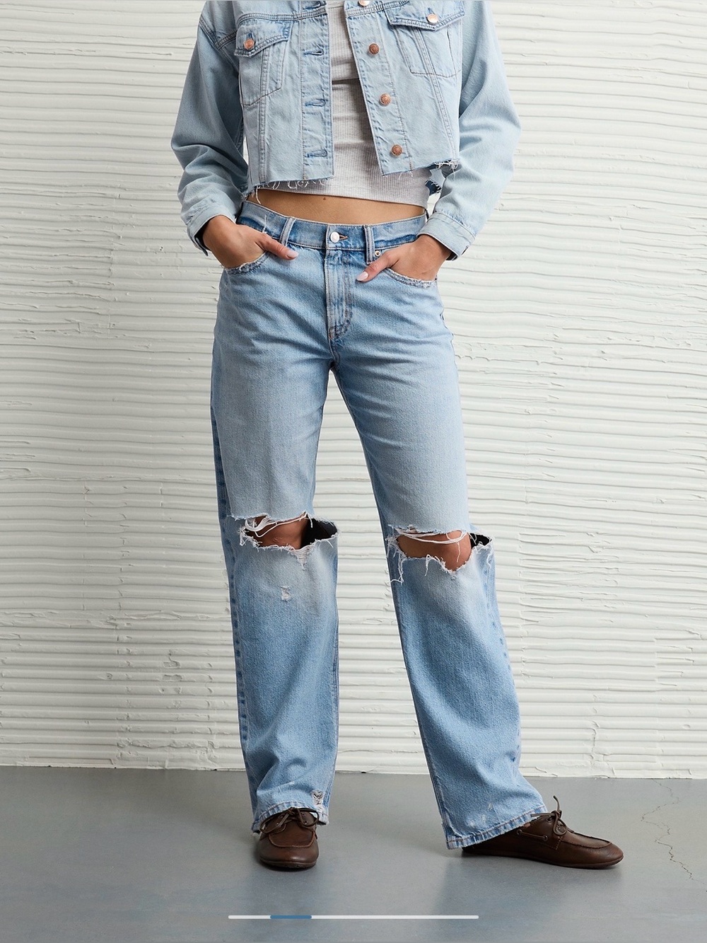 American Eagle low rise, Boyfriend, Wash Blue High-Rise